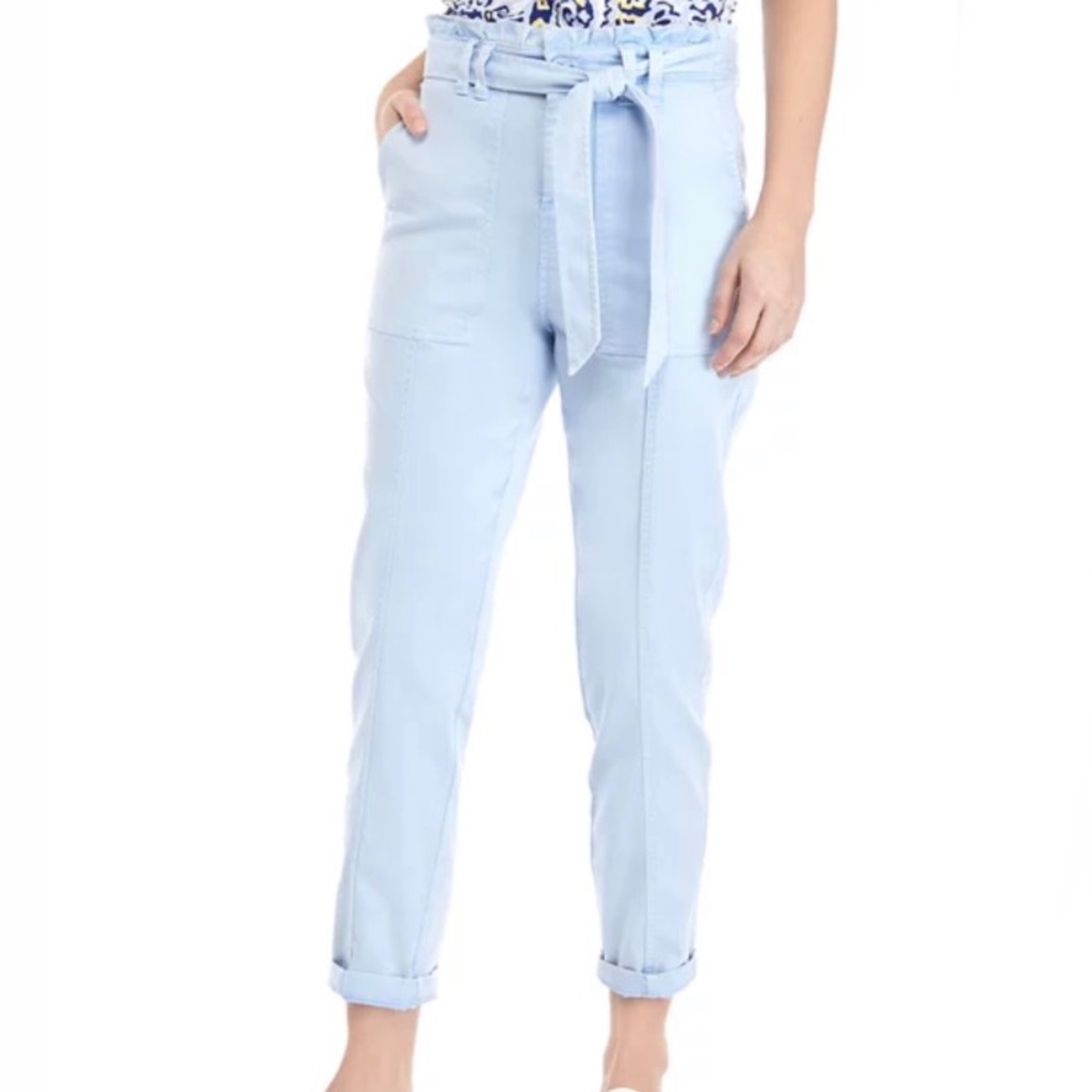 Women’s size 12 crown and Ivy paper bag pants blue beach clouds